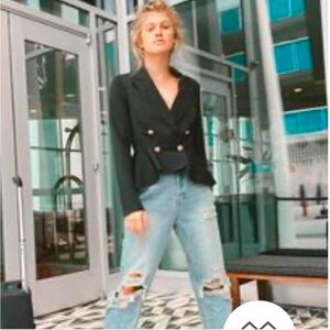 Classic Black Peplum Blazer M